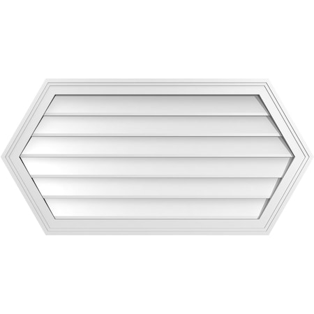 Ekena Millwork Half Round Surface Mount PVC Gable Vent w/ 2"W x 1-1/2"P Brickmould Frame, 40"W x 20"H GVPHR40X2002SN